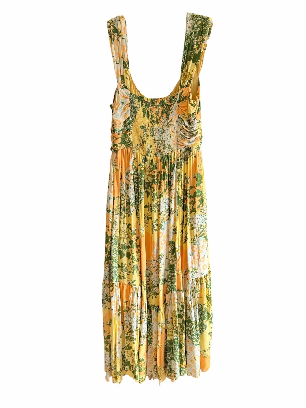 FREE PEOPLE Sasha Dress Maxi Lemon Combo L - Picture 7 of 16
